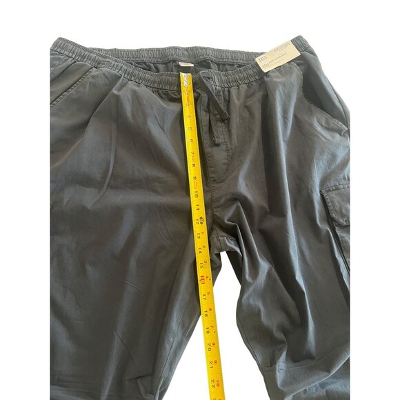Mens Black Cargo Pants 3XLT By Arizona Relaxed Fit With Elastic Waist & Multiple - Picture 1 of 5
